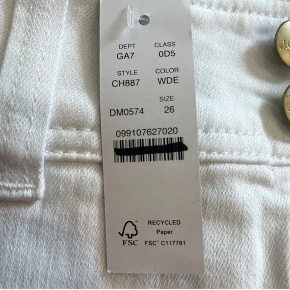 J Crew Slim Wide Jean Stacked Buttons NWT Size 26 - Picture 6 of 7